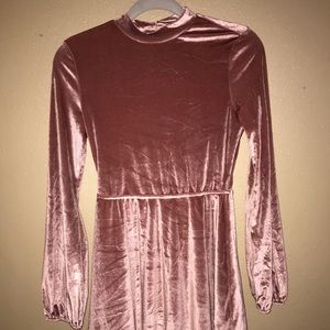 Pink velvet dress